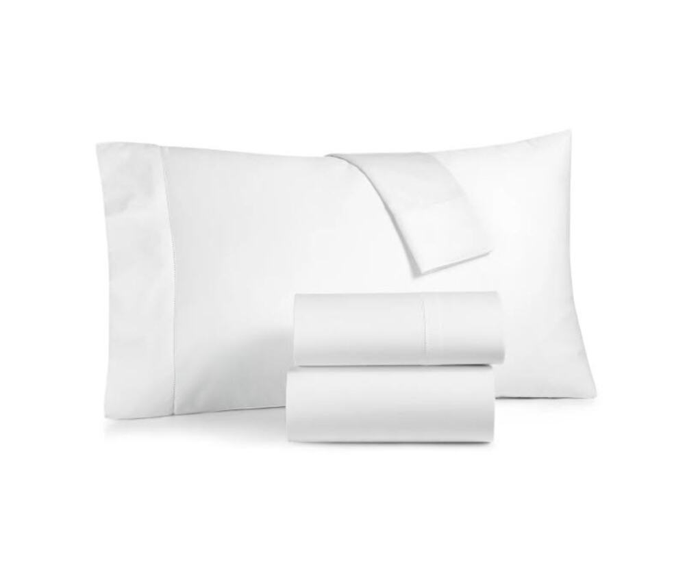 NWT Charter Club Twin Sheet Set Damask Solid 550 TC Supima Cotton White